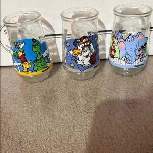 Dr. Seuss Collectible Glass Trio with Yellow, Blue, and Green Accents